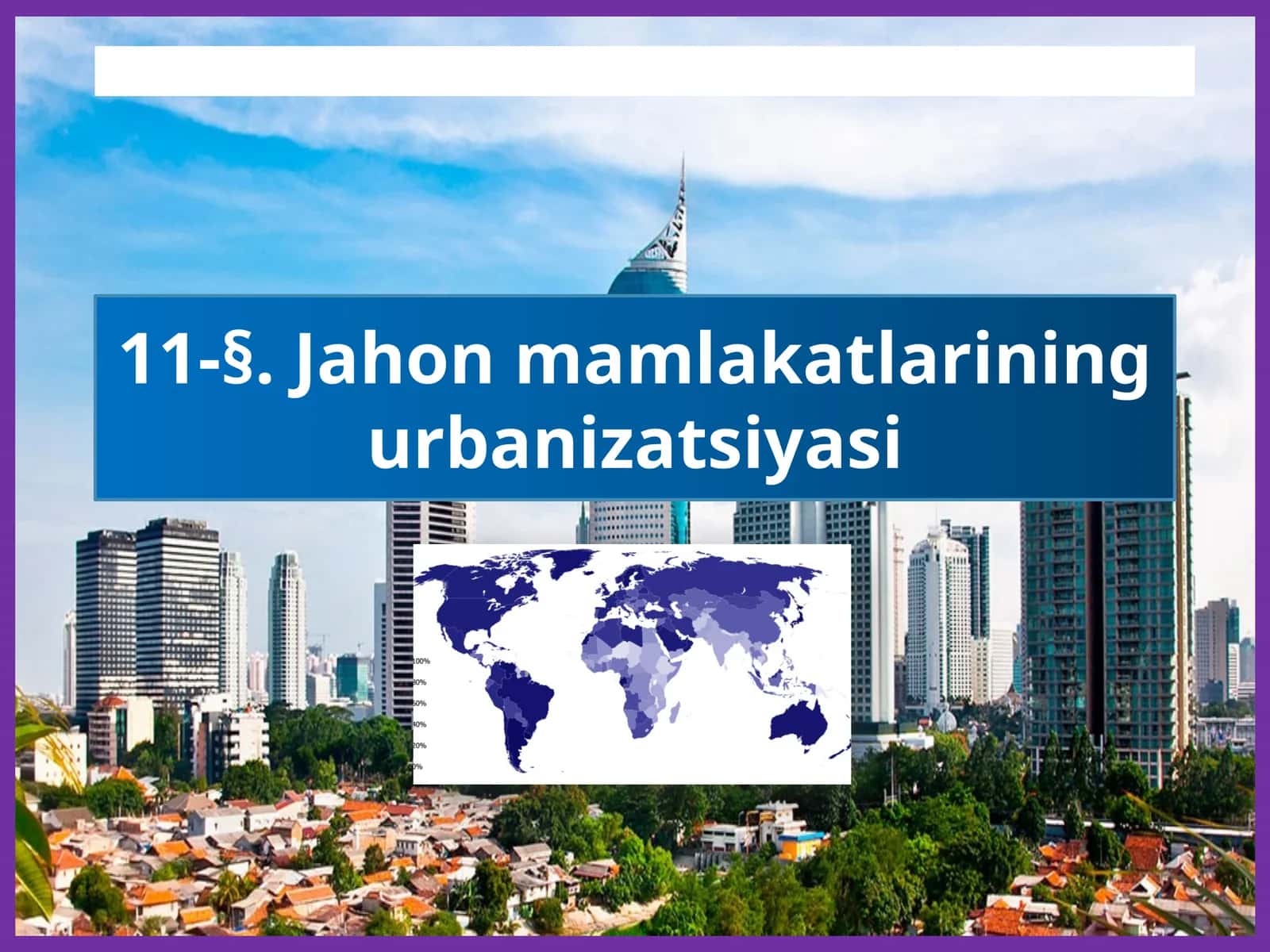 Jahon mamlakatlarining urbanizatsiyasi