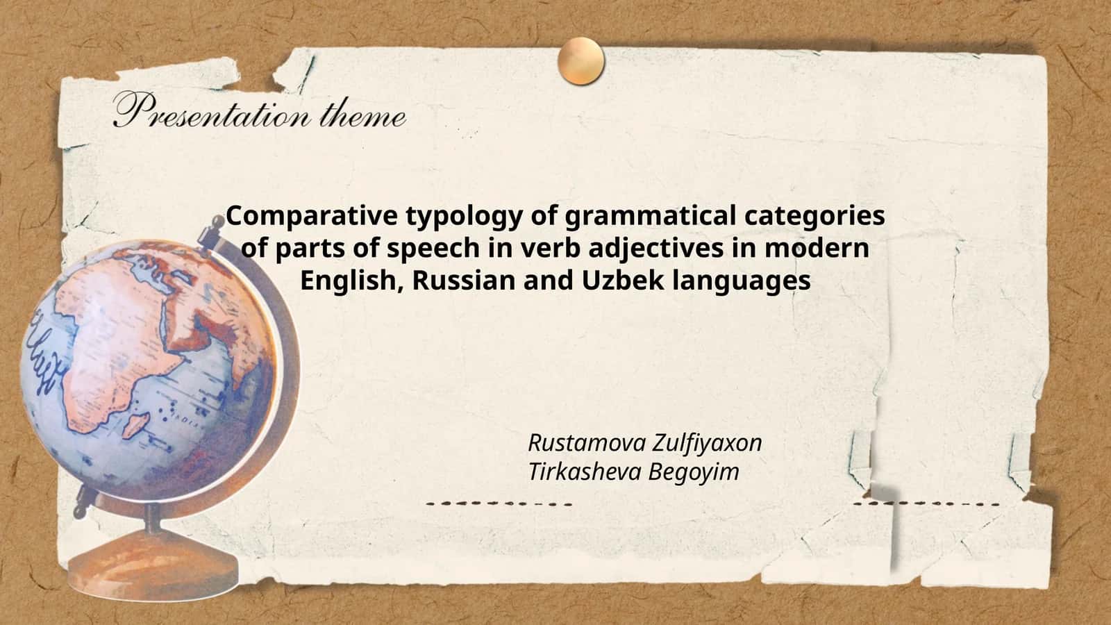 Comparative Typology of Grammatical Categories of Parts of Speech in Verb Adjectives