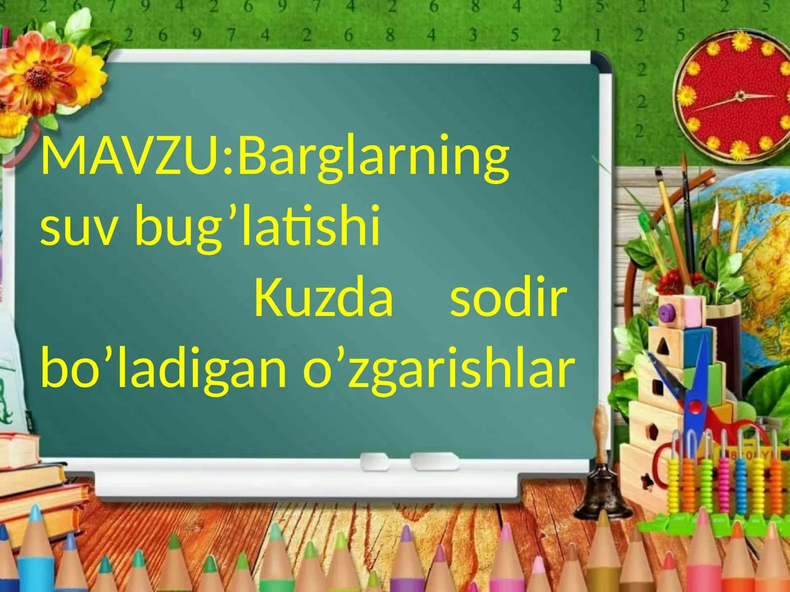 Barglarning suvbug’latishi