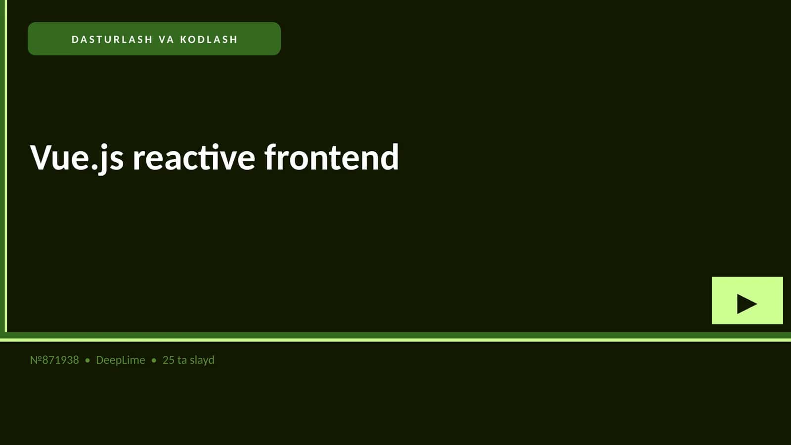 Vue.js reactive frontend