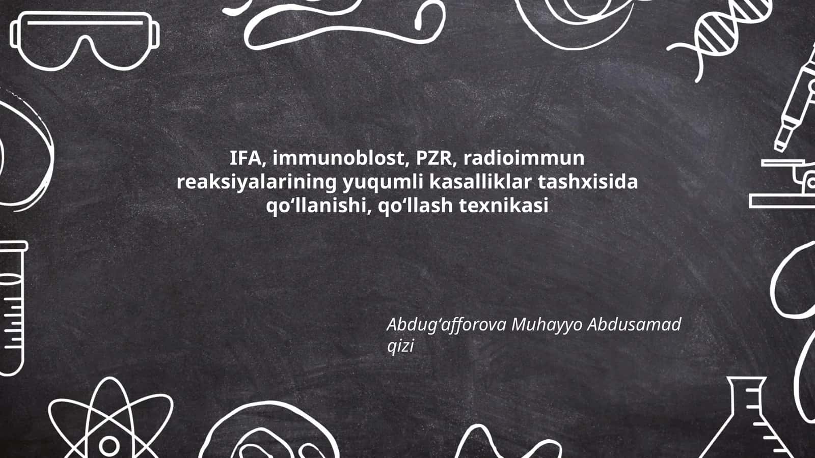 Immunoflouresans analiz (IFA) texnikasi