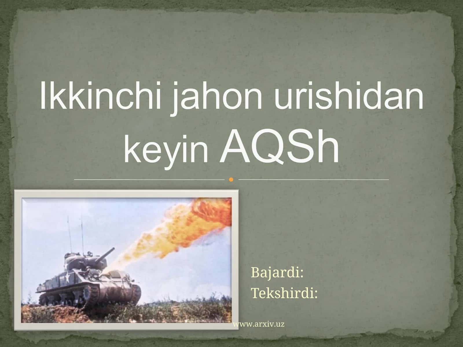 Ikkinchi Jahon Urushi va AQSHning Oqibatlari