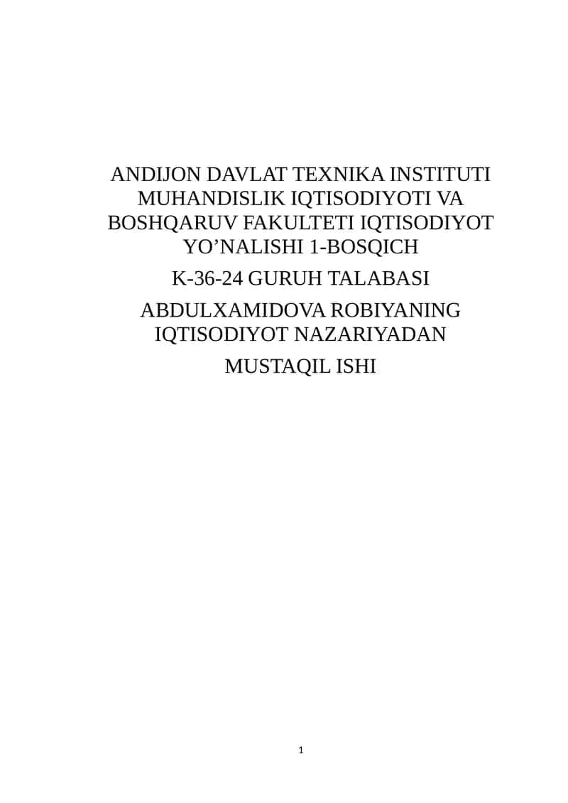 Makroiqtisodiy muvozanatlikning mohiyati va unga erishish yo’llari