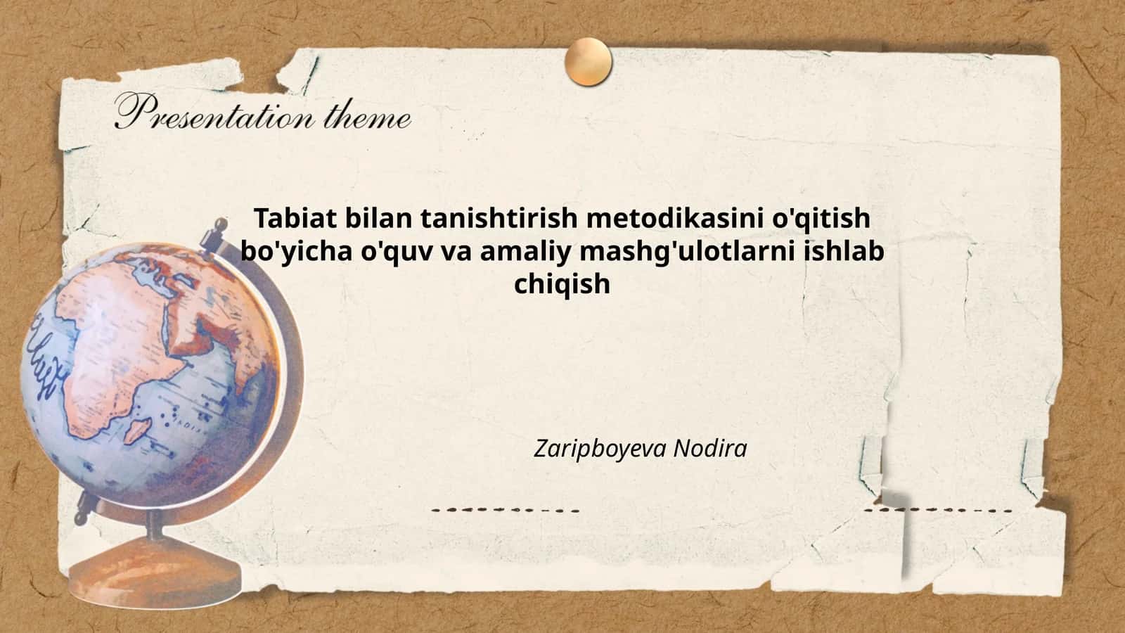 Tabiat bilan tanishtirish metodikasi