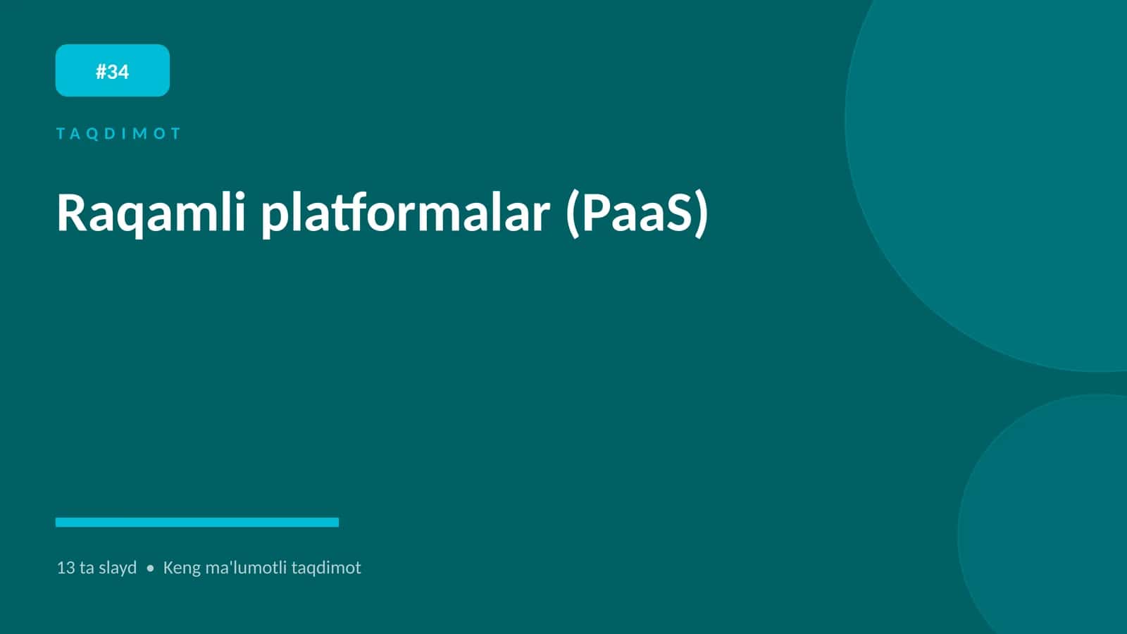 Raqamli platformalar (PaaS)