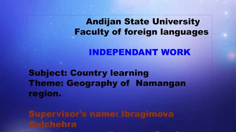 Geography of Namangan region