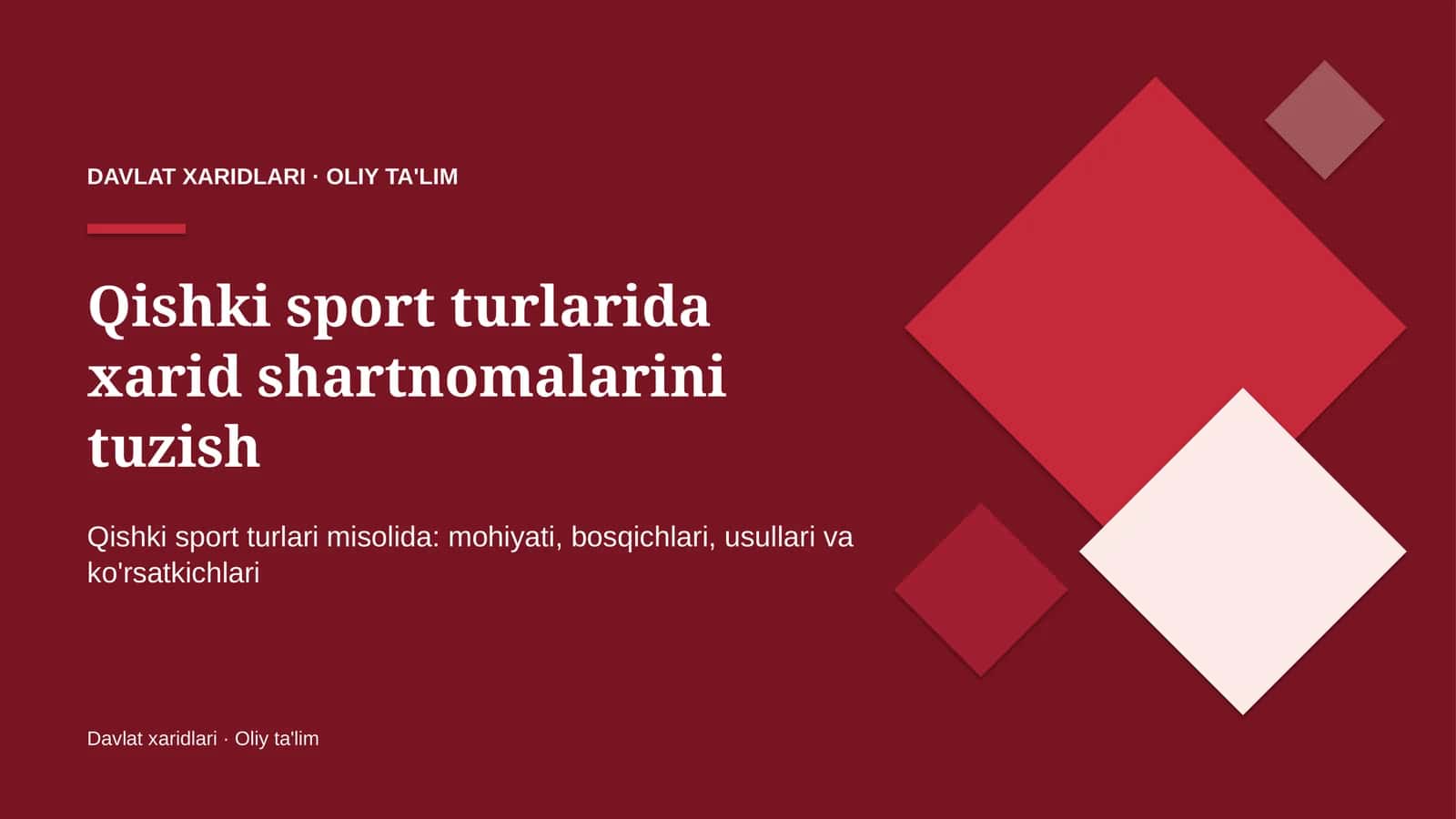 Qishki sport turlarida xarid shartnomalarini tuzish