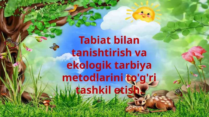 Tabiat bilan tanishtirish va ekologik tarbiya metodlarini to'g'ri tashkil etish.