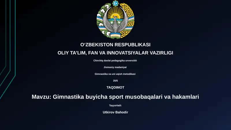 Gimnastika va uni uqish metodikasi