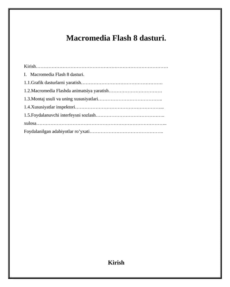 Macromedia Flash 8 dasturi