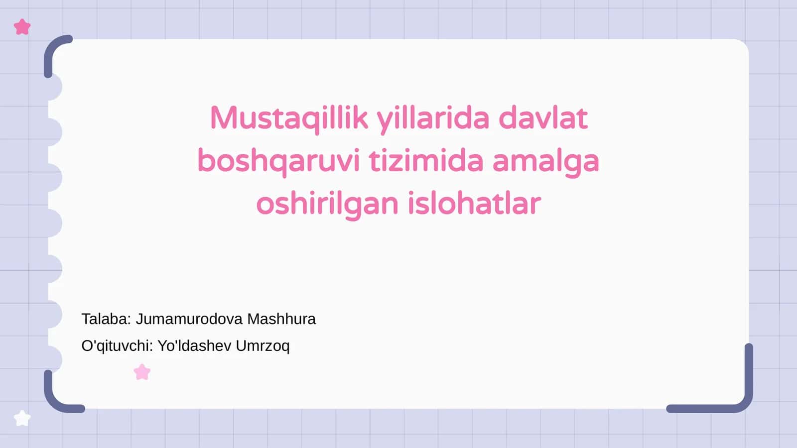 Mustaqillik yillarida davlat boshqaruvi tizimida amalga oshirilgan islohatlar