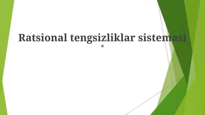 Ratsional tengsizliklar sistemasi