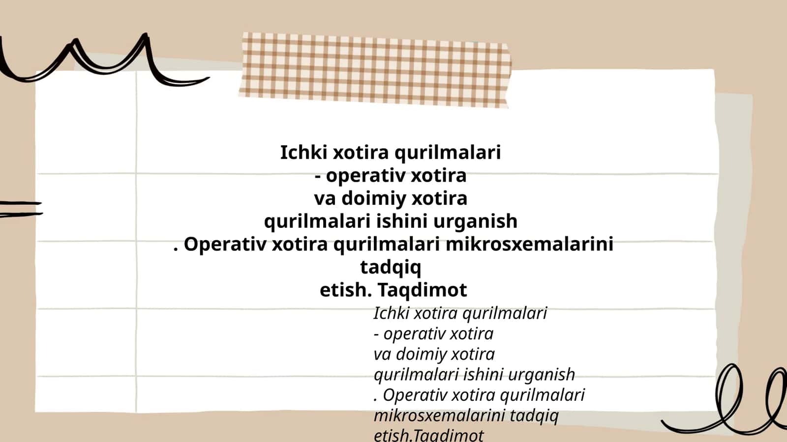Ichki xotira qurilmalari