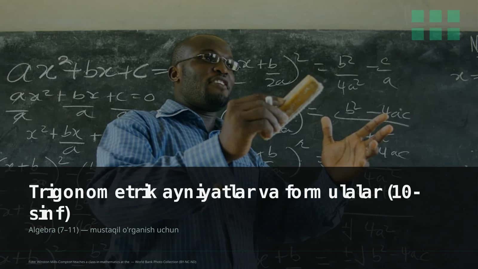 Trigonometrik ayniyatlar va formulalar (10-sinf)