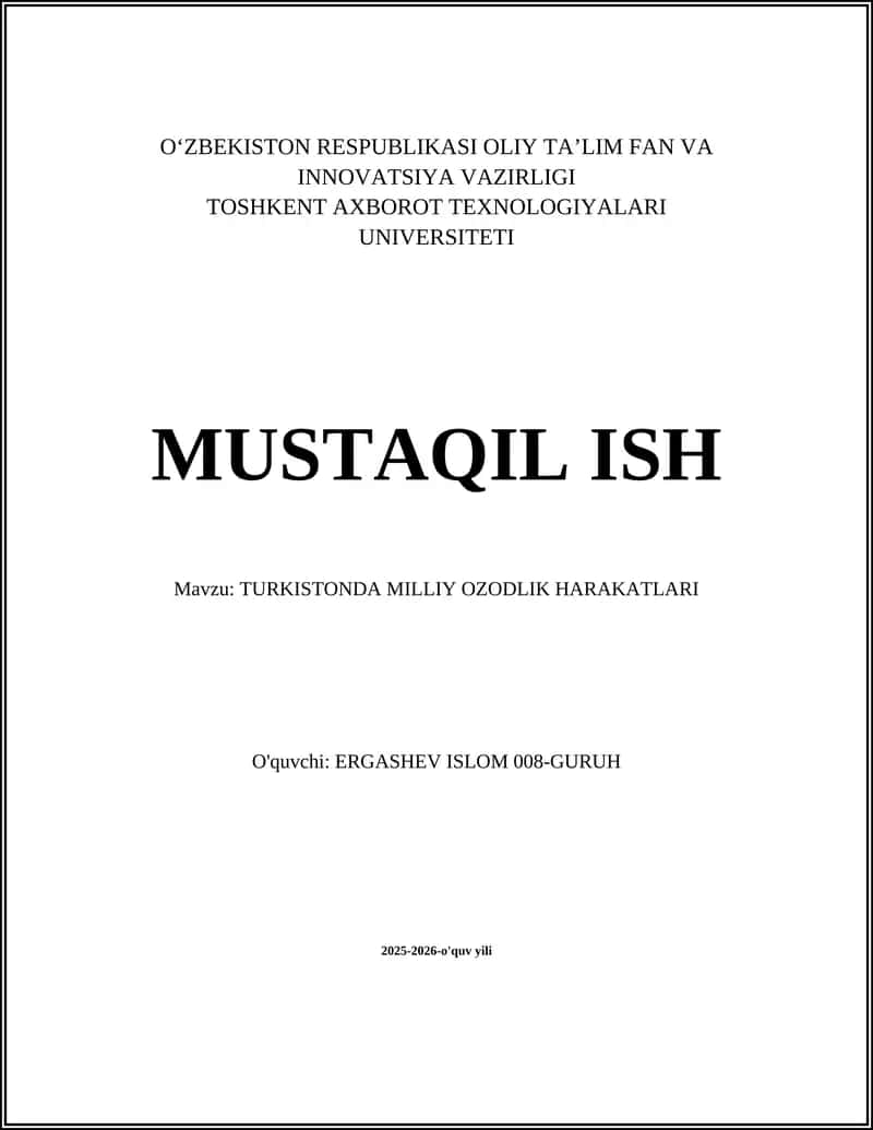 Turkistonda milliy ozodlik harakatlari
