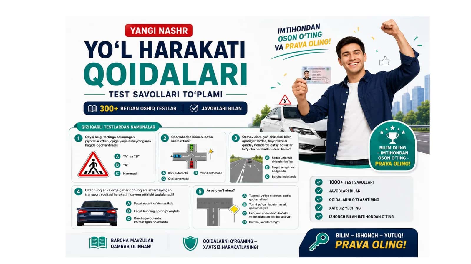 Avtotest savollariga to'liq javoblar