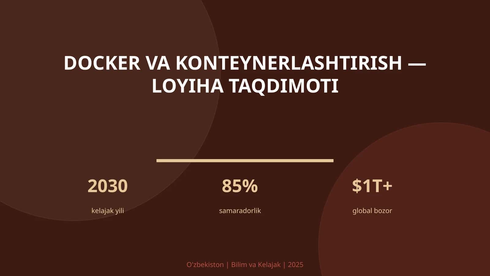 Docker va konteynerlashtirish — loyiha taqdimoti
