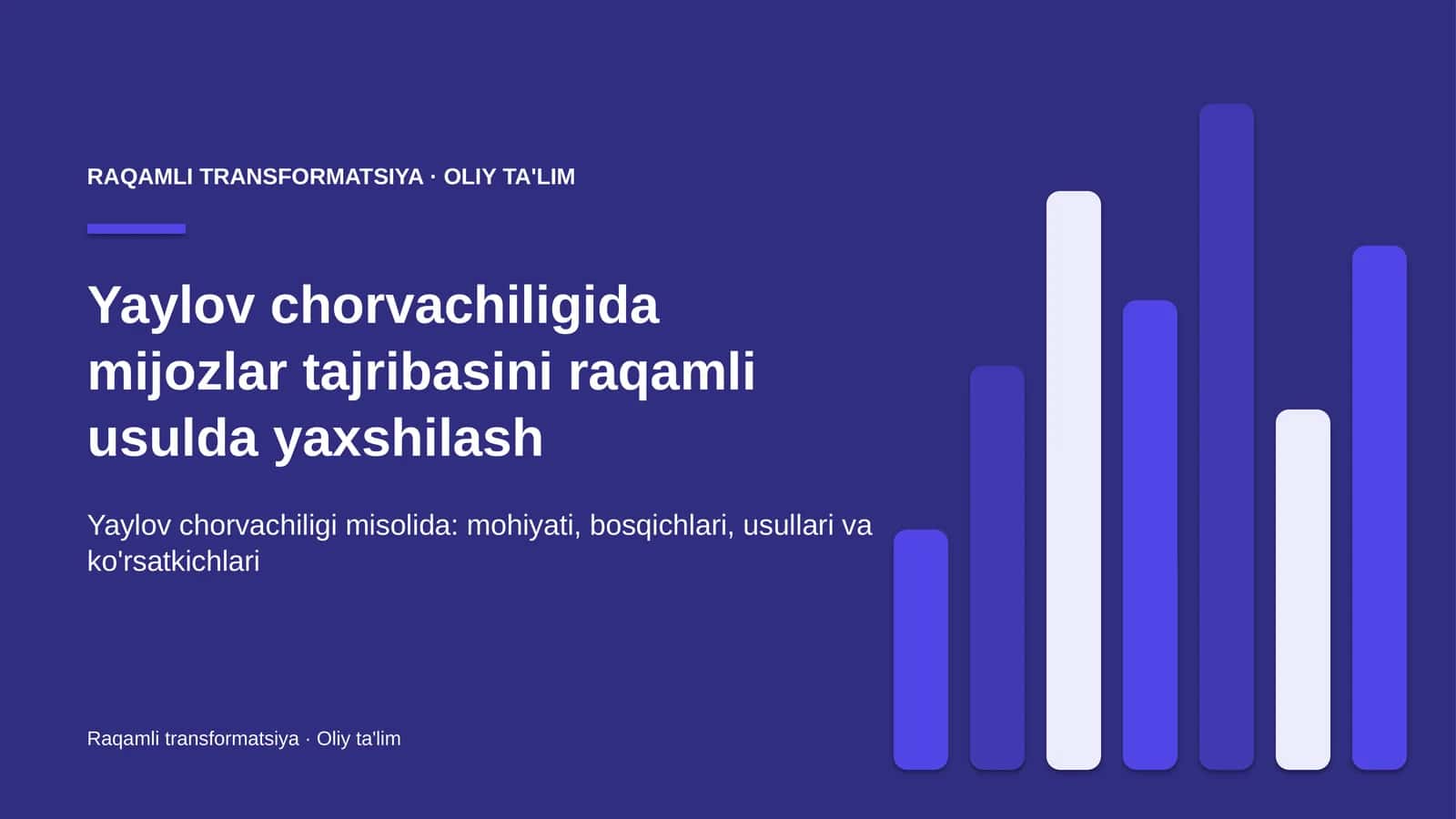 Yaylov chorvachiligida mijozlar tajribasini raqamli usulda yaxshilash