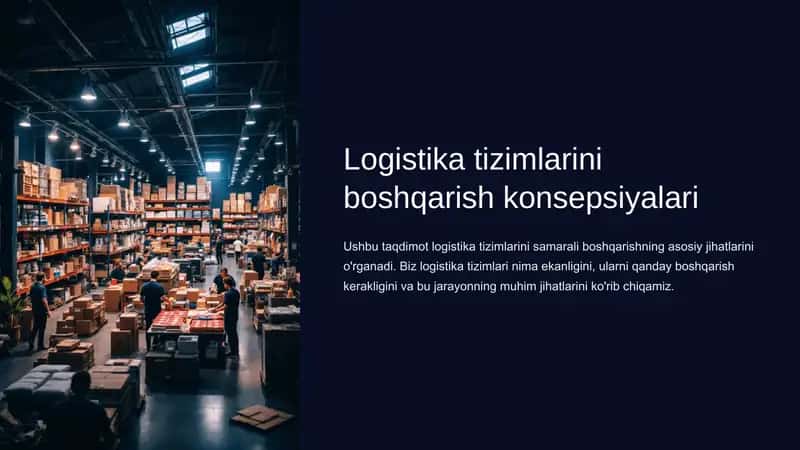 Logistika tizimlarini boshqarish konsepsiyalari