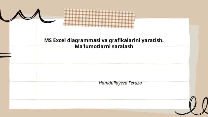 MS Excel diagrammasi va grafikalarini yaratish
