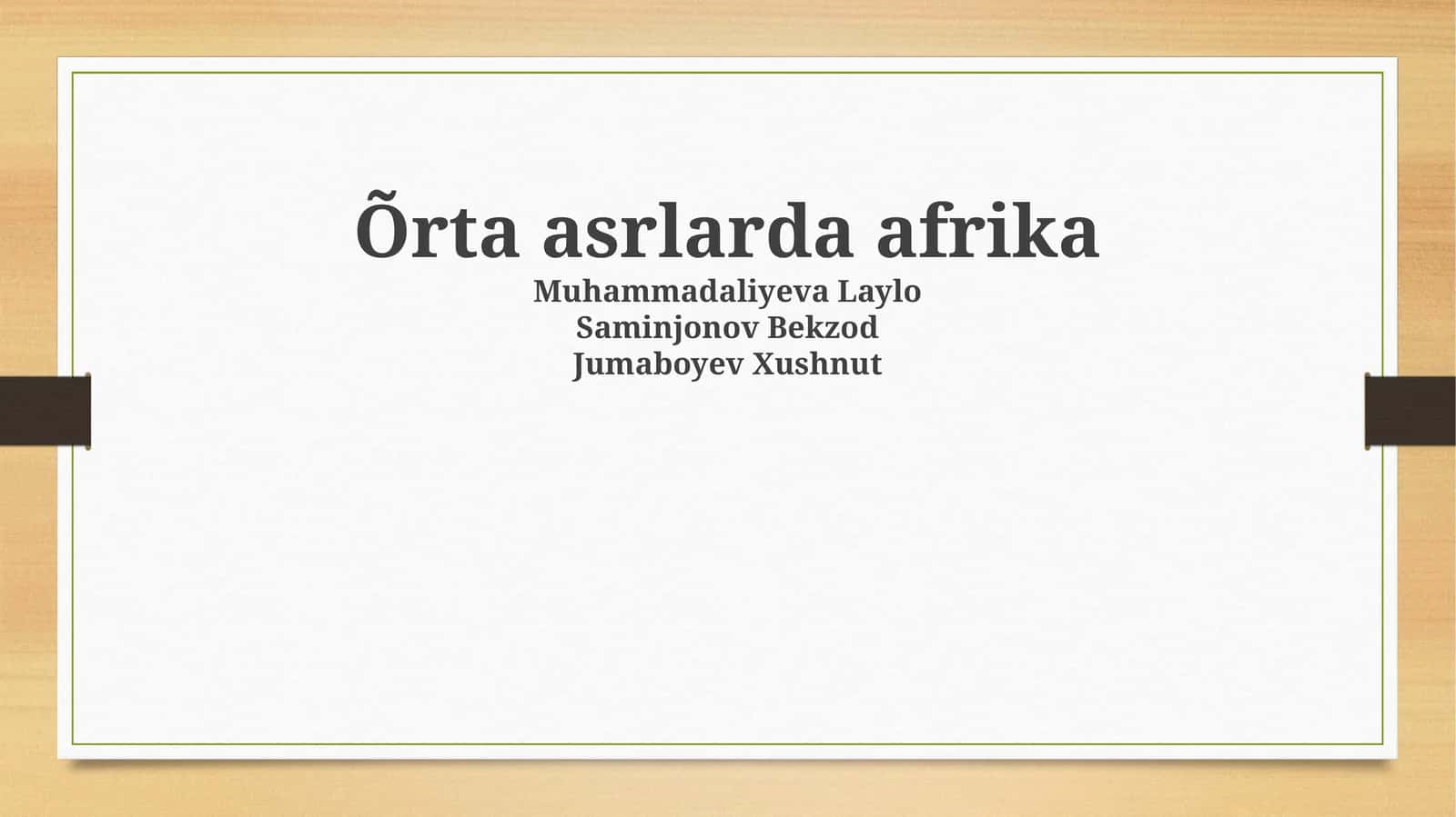 Õrta asrlarda Afrika