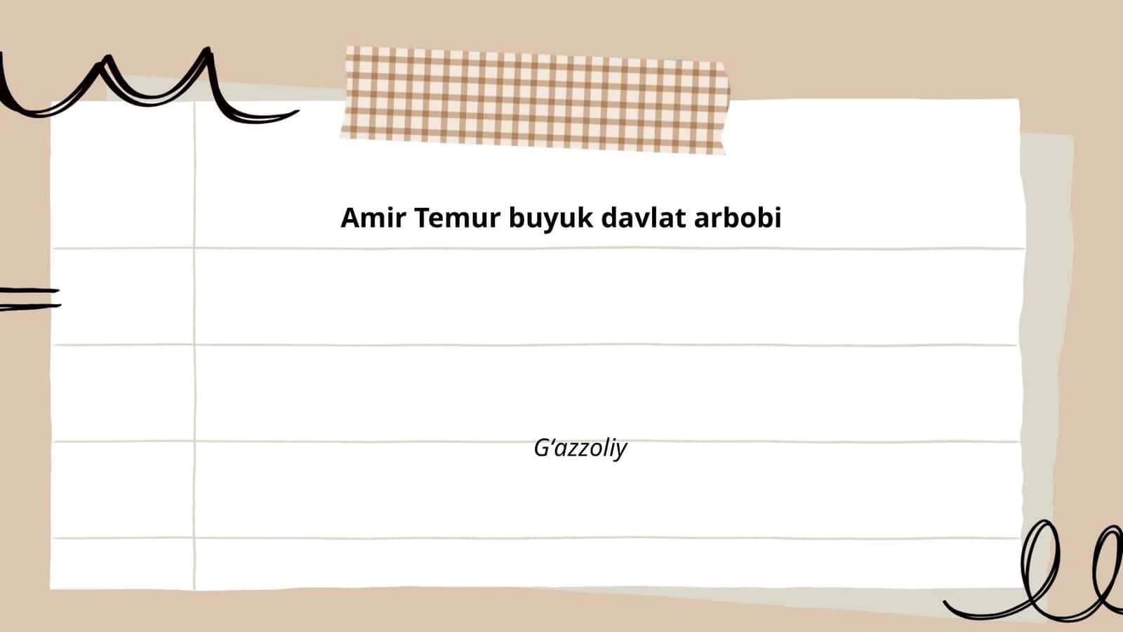 Amir Temur buyuk davlat arbobi