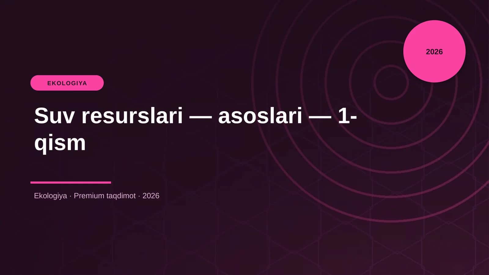 Suv resurslari — asoslari — 1-qism