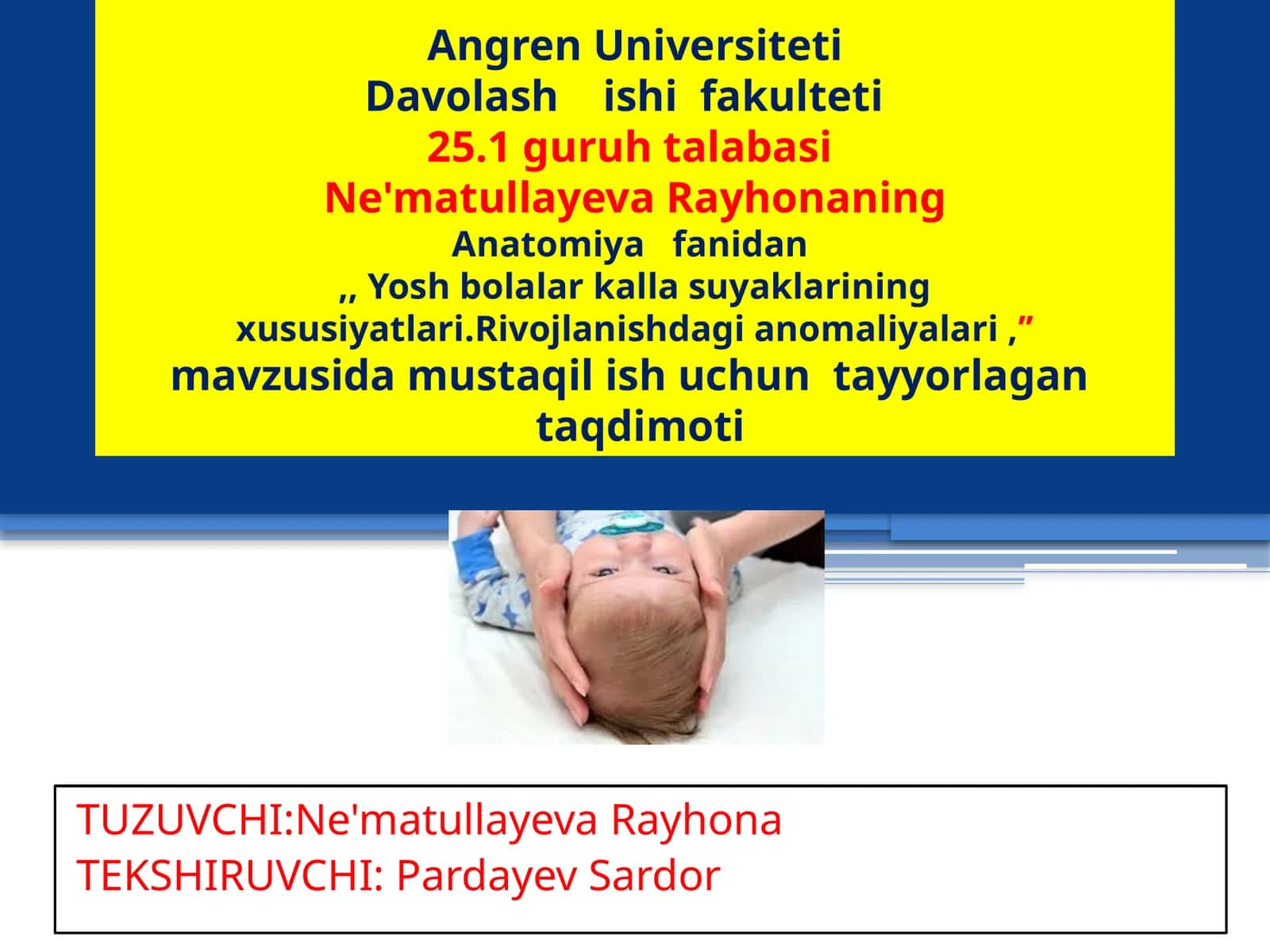 Yosh bolalar kallasu yaklarining xususiyatlari