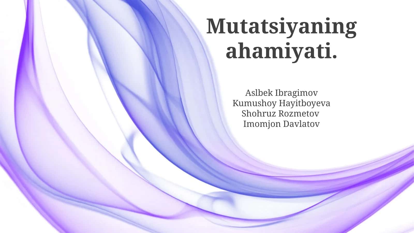 Mutatsiyaning ahamiyati