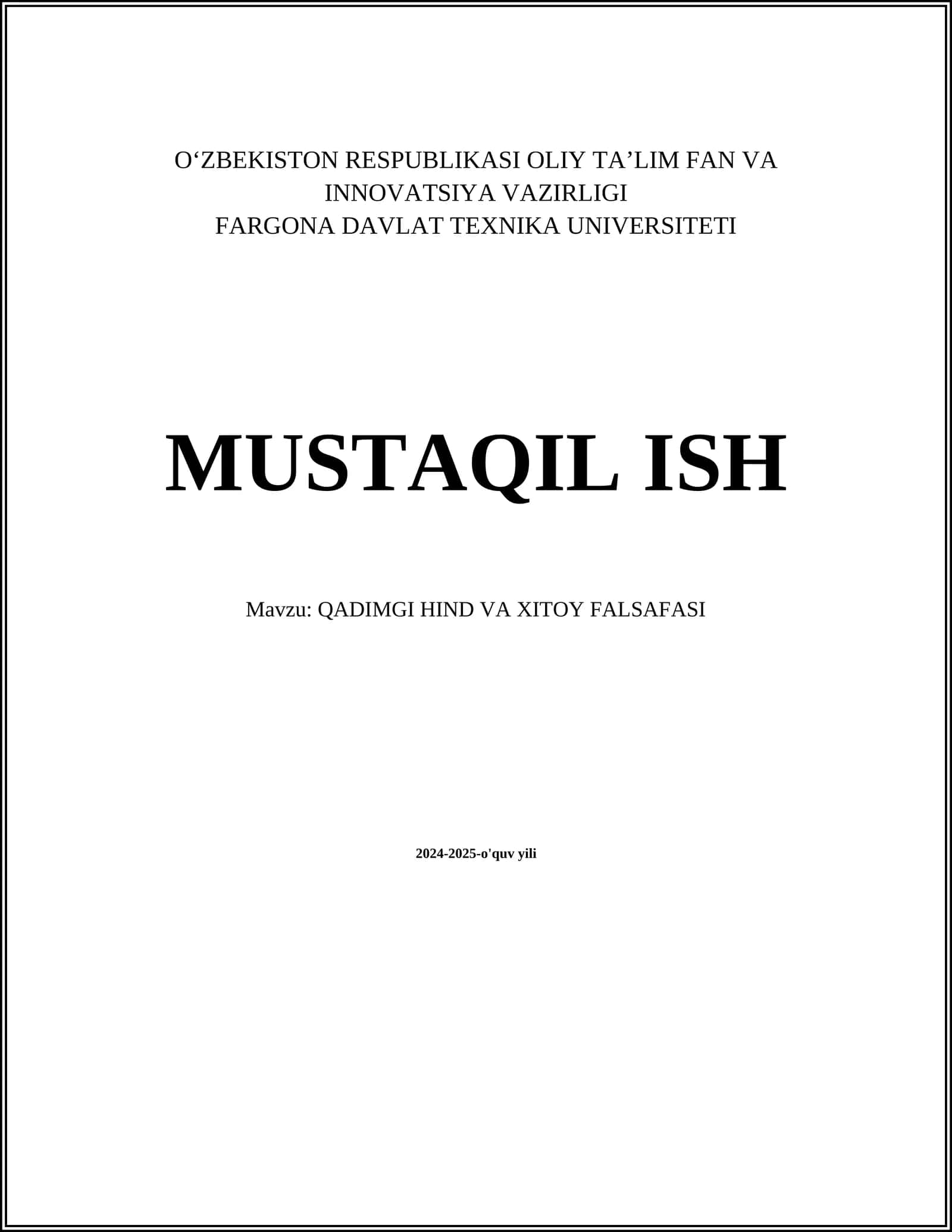 QADIMGI HIND VA XITOY FALSAFASI