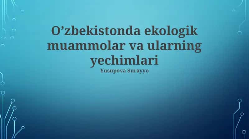 Energetika sohasidagi ekologik muammolar