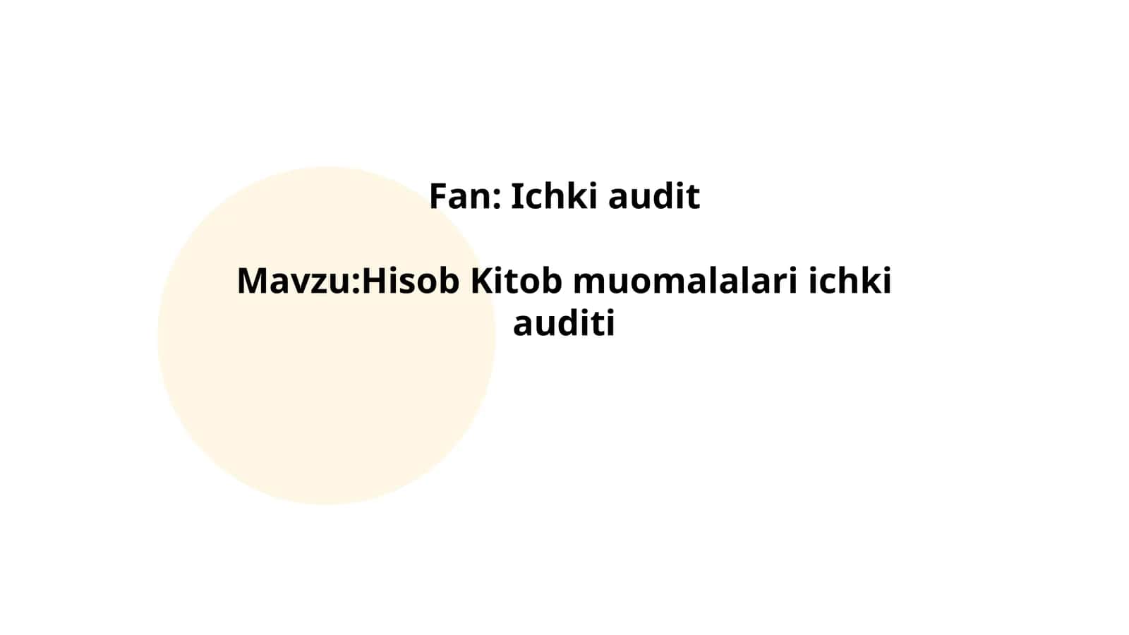 Hisob-kitob muomalalari ichki auditi