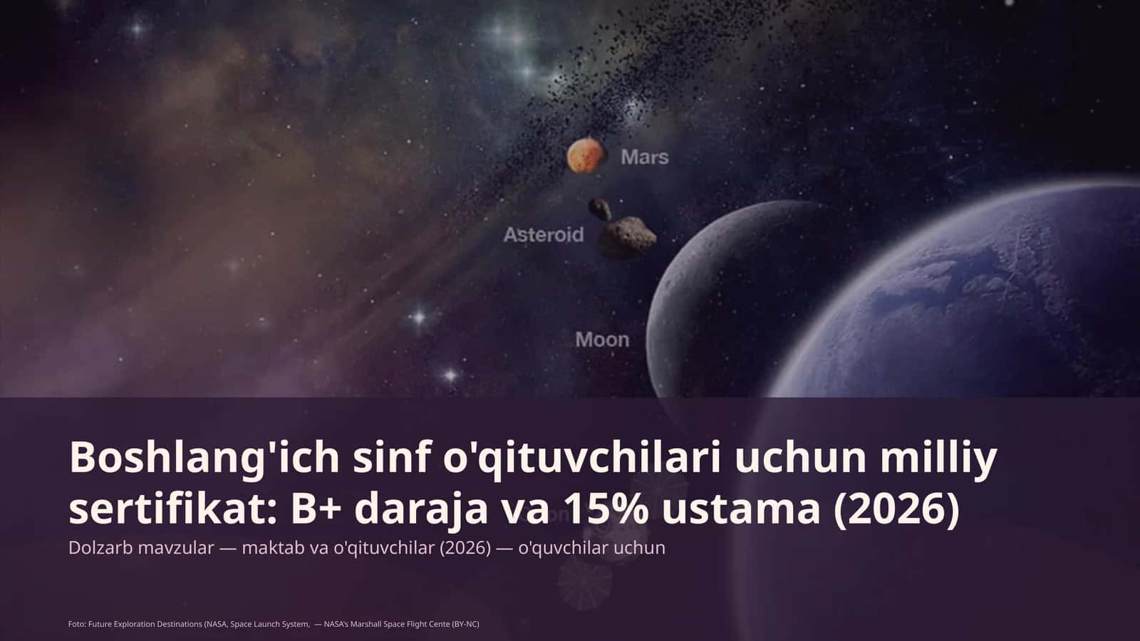 Boshlang'ich sinf o'qituvchilari uchun milliy sertifikat