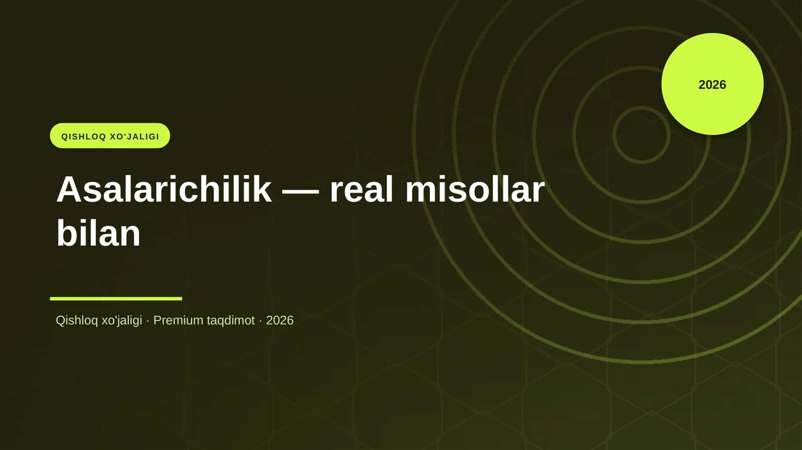 Asalarichilik — real misollar bilan