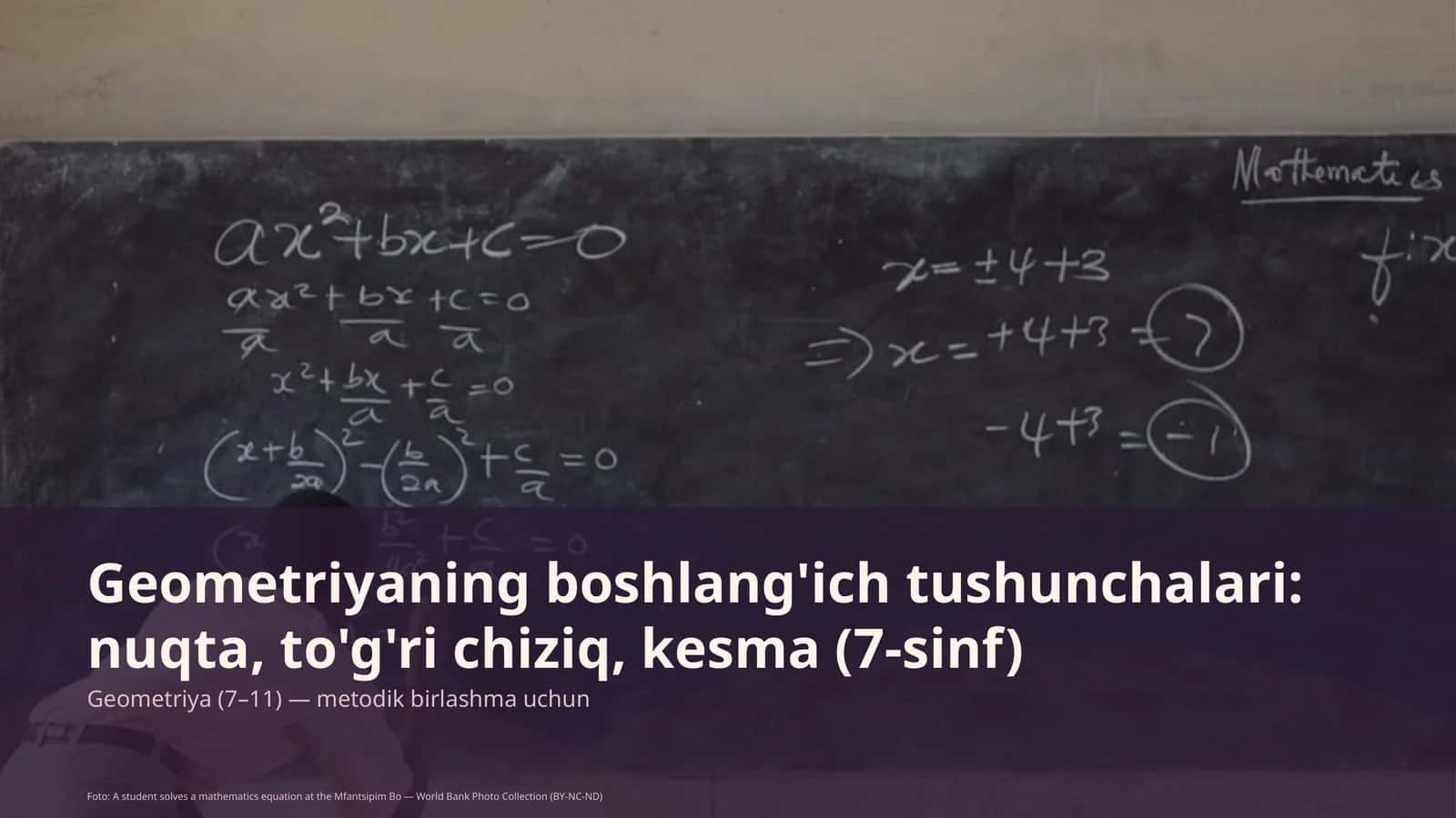 Geometriyaning boshlang'ich tushunchalari: nuqta, to'g'ri chiziq, kesma (7-sinf)
