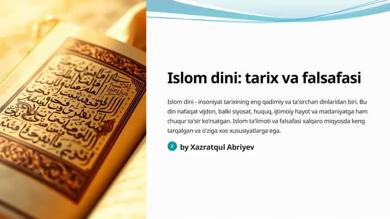 Islom dini: tarix va falsafasi