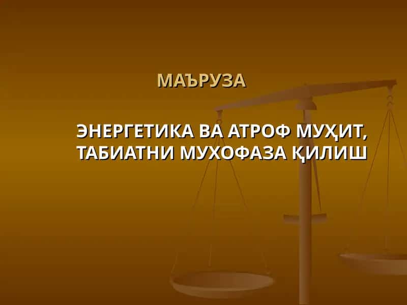 ЭНЕРГЕТИКА ВА АТРОФ МУҲИТ, ТАБИАТНИ МУХОФАЗА ҚИЛИШ