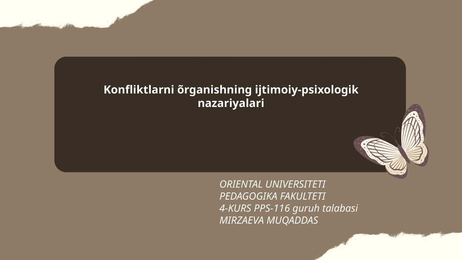 Konfliktlarni õrganishning ijtimoiy-psixologik nazariyalari