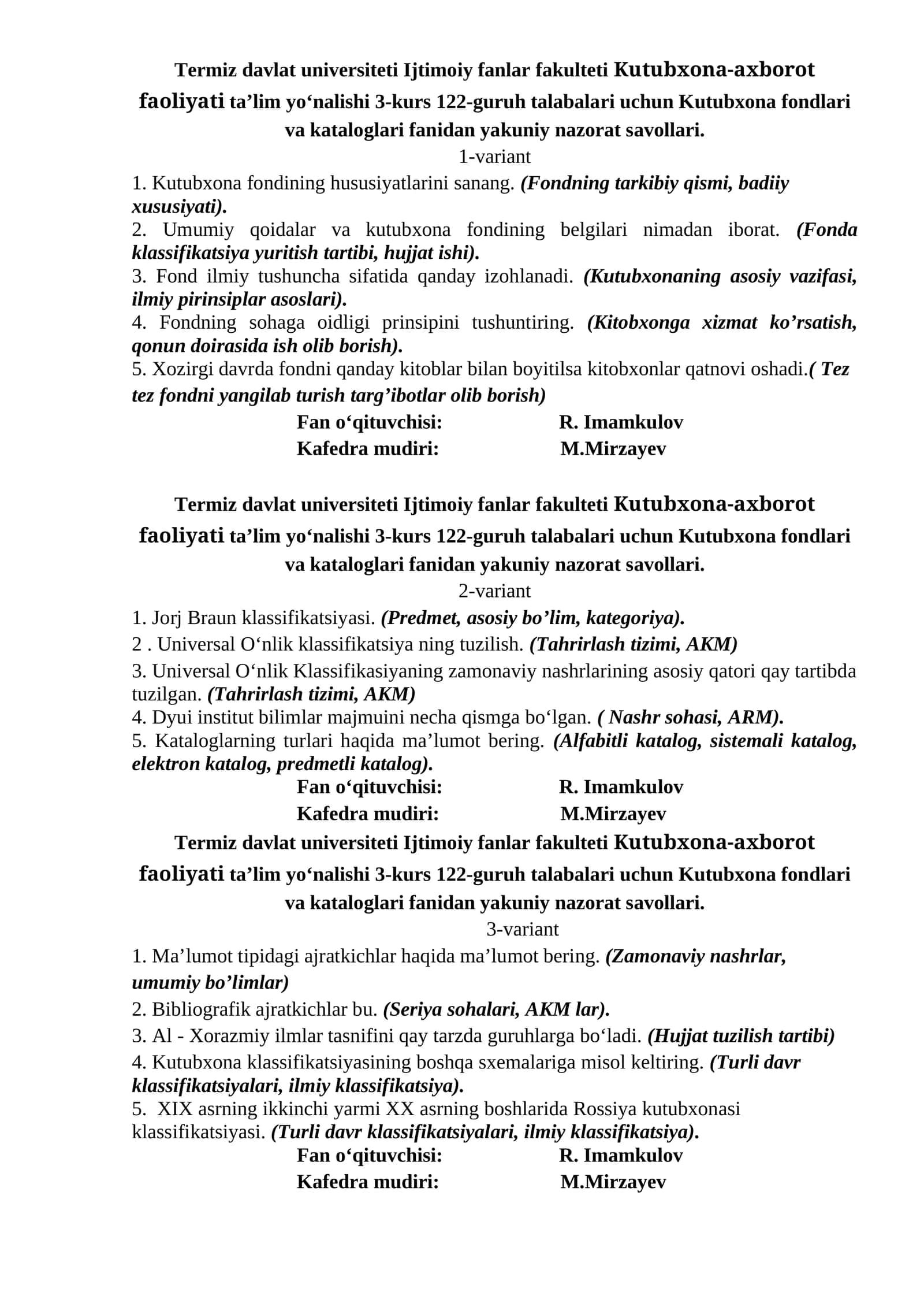 Kutubxona fondlarini tanishuv