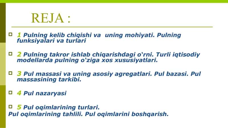 Pulning Kelib Chiqishi va Uning Mohiyati