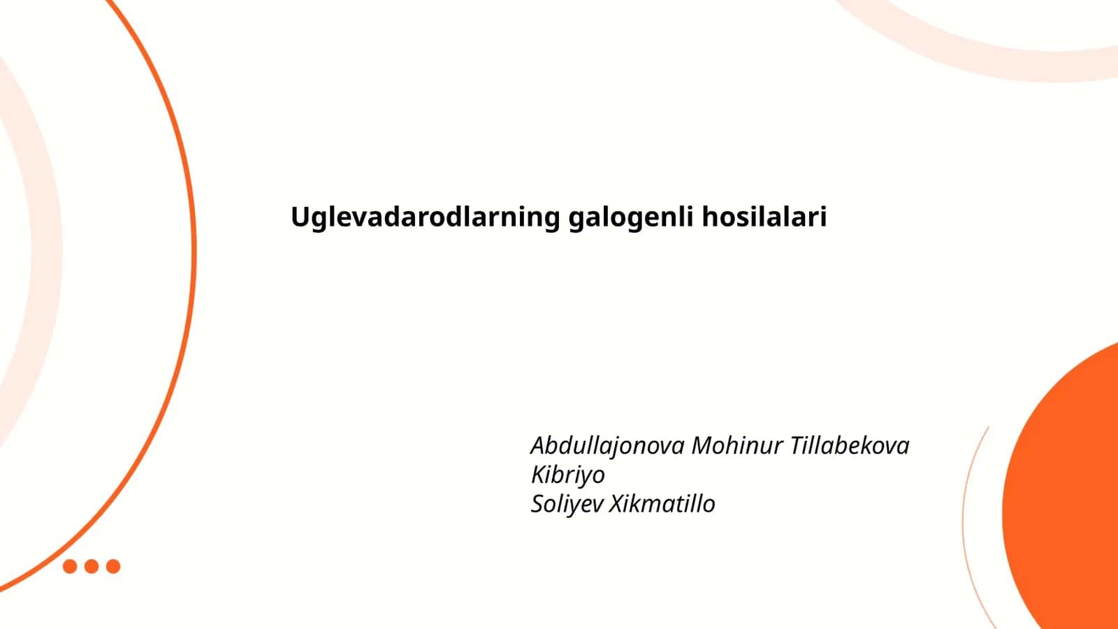Uglevadarodlarning galogenli hosilalari