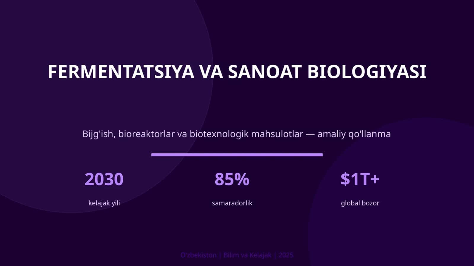FERMENTATSIYA VA SANOAT BIOLOGIYASI