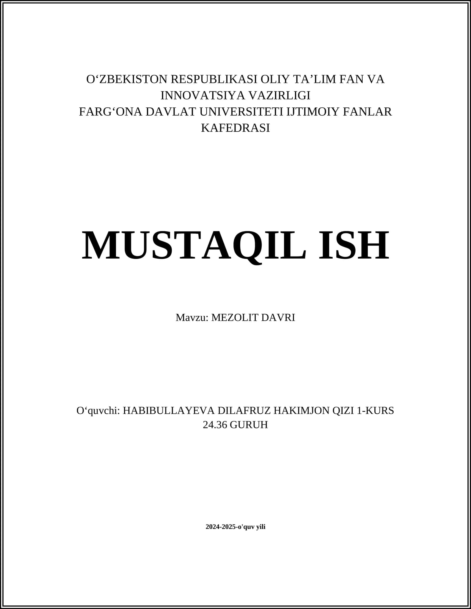 MEZOLIT DAVRI