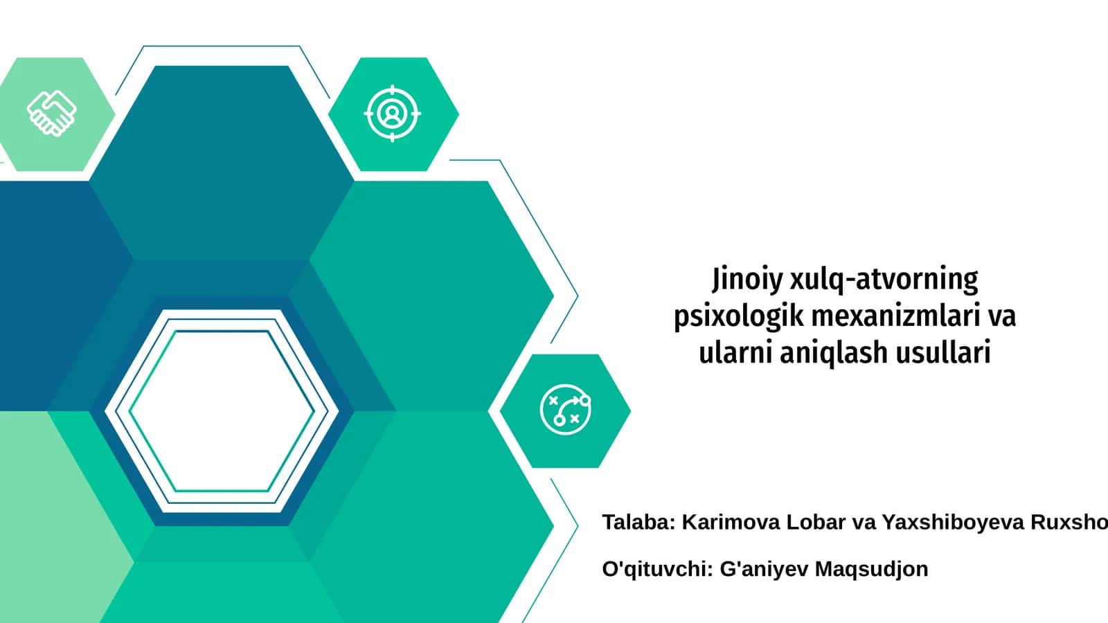 Jinoiy xulq-atvorning psixologik mexanizmlari va ularni aniqlash usullari