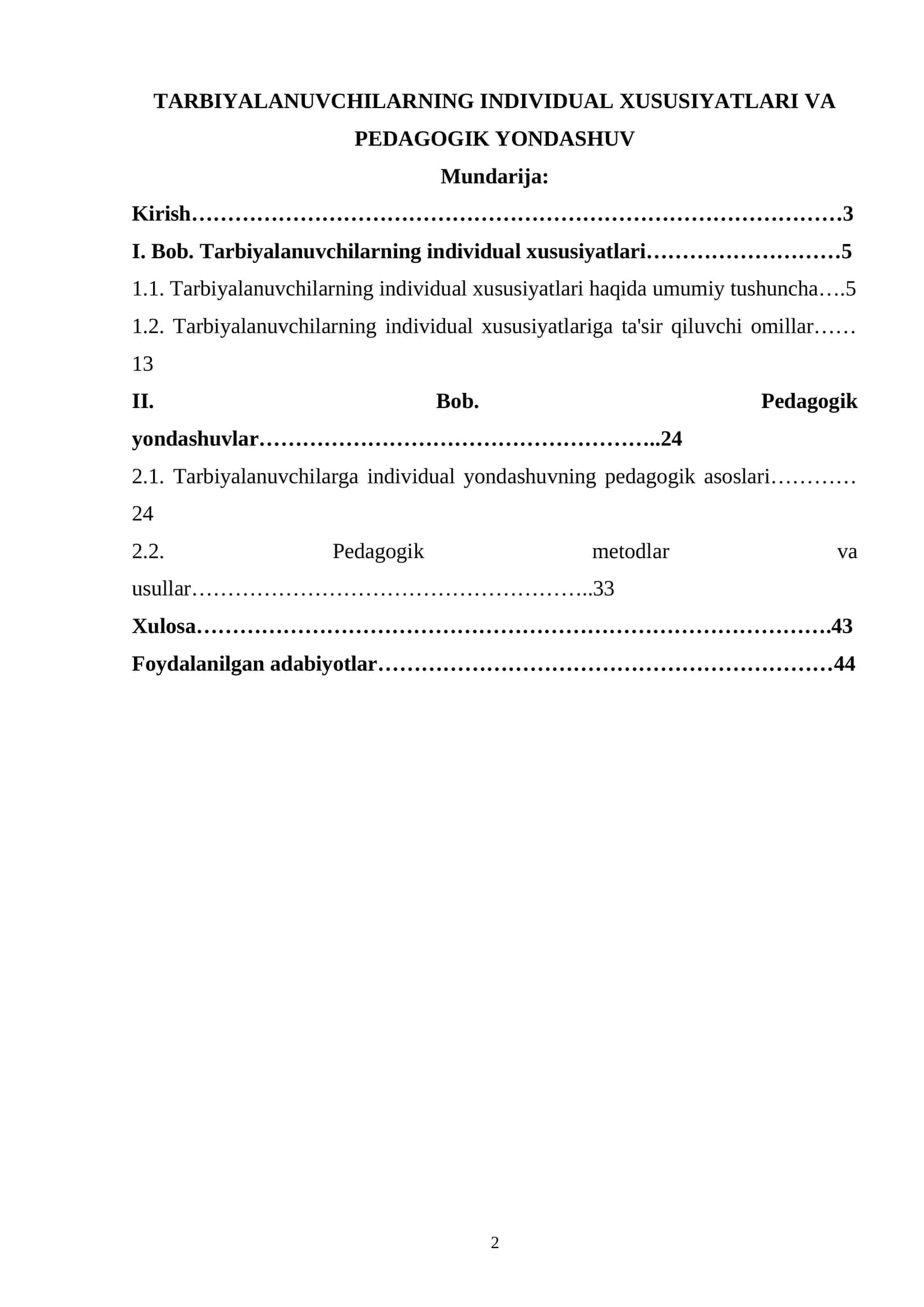 TARBIYALANUVCHILARNING INDIVIDUAL XUSUSIYATLARI VA PEDAGOGIK YONDASHUV