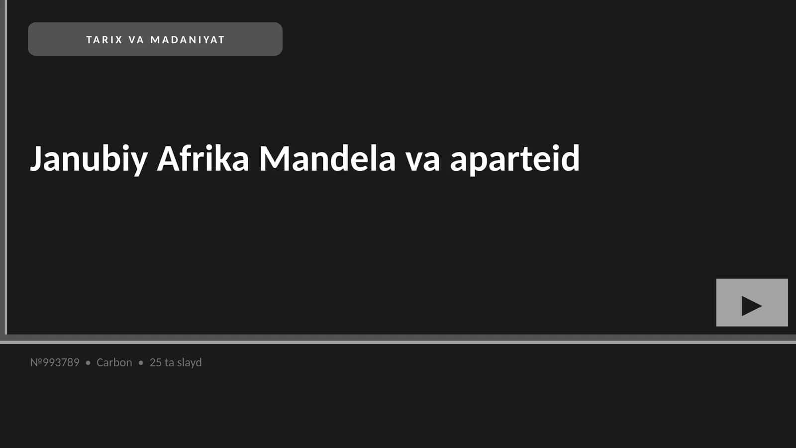 Janubiy Afrika Mandela va aparteid