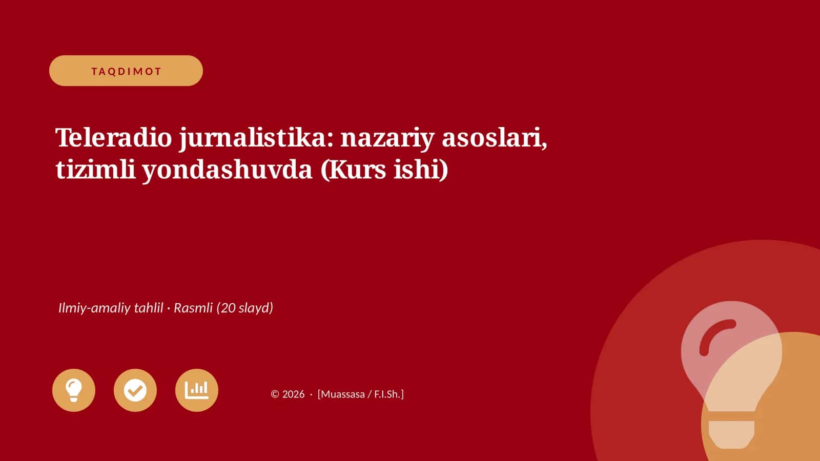 Teleradio jurnalistika: nazariy asoslari, tizimli yondashuvda (Kurs ishi)