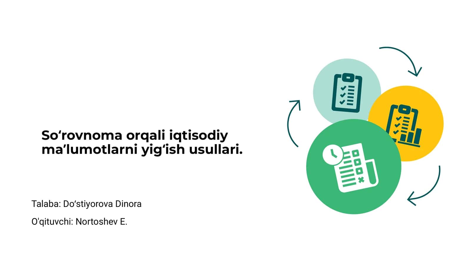Iqtisodiy ma'lumotlarni yig'ish usullari