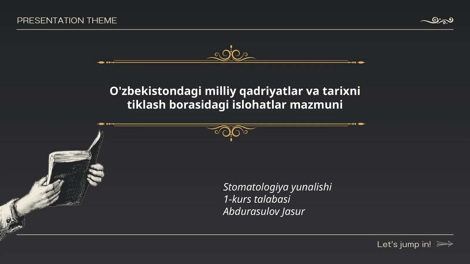 Stomatologiya yunalishi 1-kurs talabasi