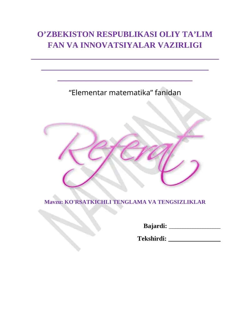 Elementar matematika